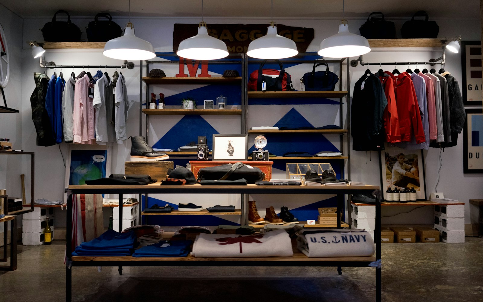 Retail floor with product displays